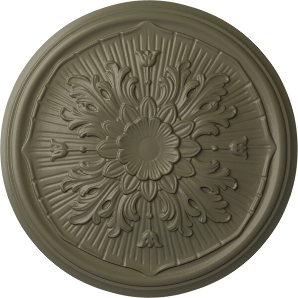 Ekena Millwork Luton Ceiling Medallion (Fits Canopies up to 1 1/8"), Hand-Painted Spartan Stone, 15 3/4"OD x 5/8"P CM16LUSSF - main